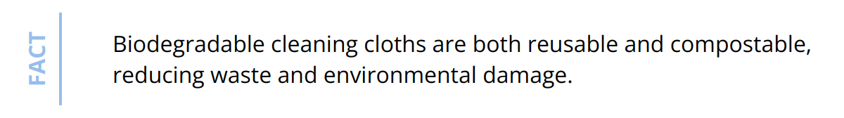 Fact - Biodegradable cleaning cloths are both reusable and compostable, reducing waste and environmental damage.