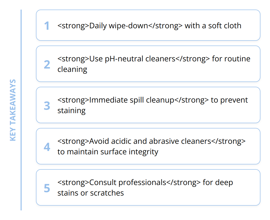 Key Takeaways - How to Clean Natural Stone Surfaces: Tips and Advice