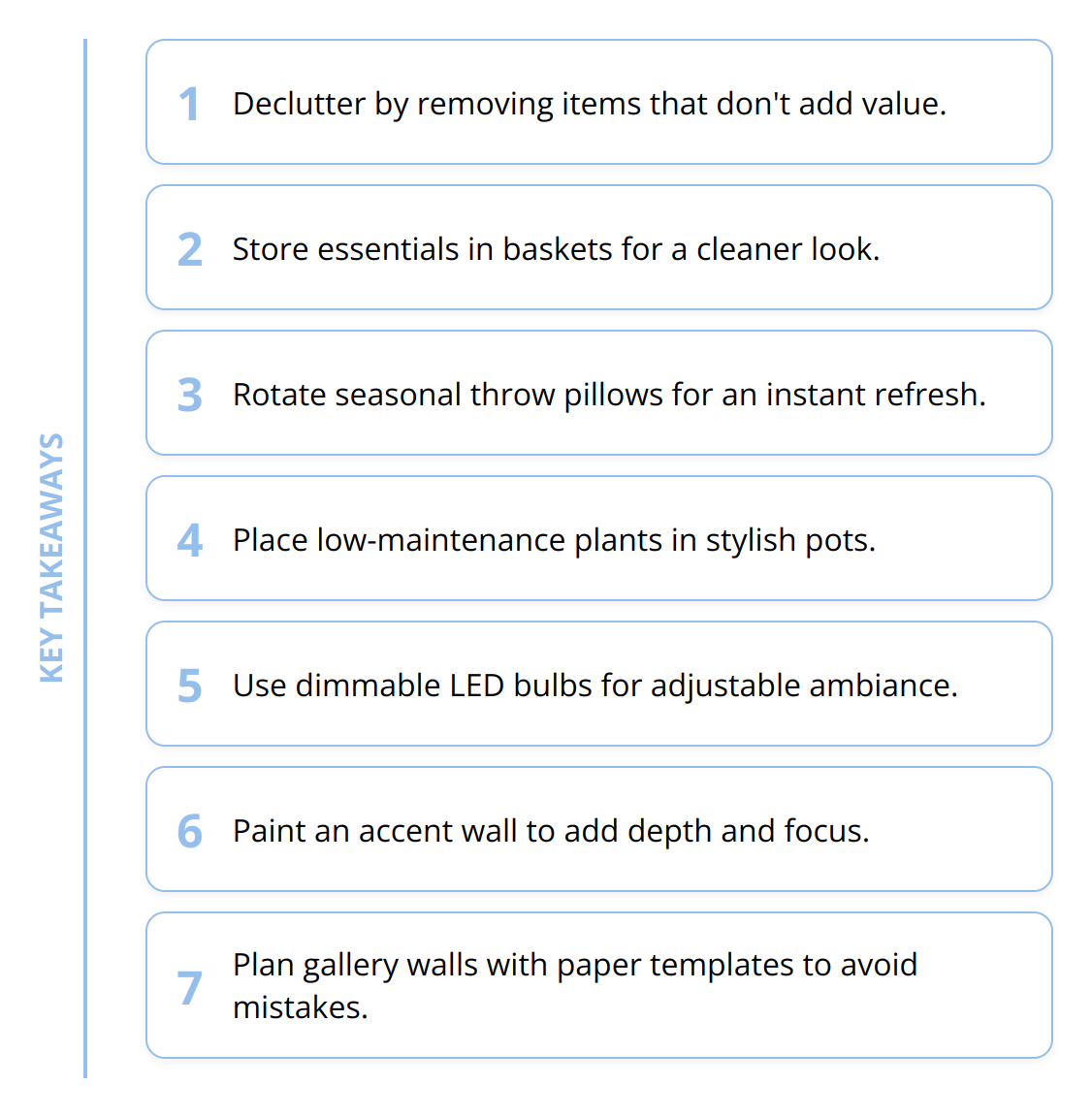 Key Takeaways - How to Refresh Your Living Space Quickly